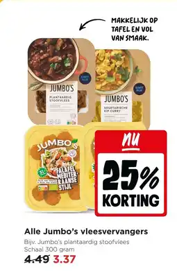 Jumbo Alle Jumbo's vleesvervangers aanbieding