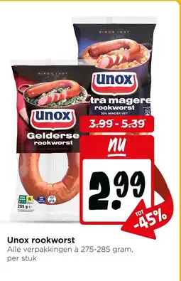 Jumbo Unox rookworst aanbieding