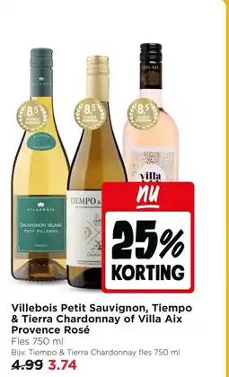 Jumbo Villebois Petit Sauvignon, Tiempo & Tierra Chardonnay of Villa Aix Provence Rosé aanbieding
