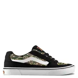Wehkamp Vans Caldrone katoenen sneakers met print - zwart/camel aanbieding