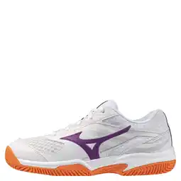 Wehkamp Mizuno Break Shot mesh tennisschoenen - wit/paars aanbieding
