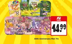 Jumbo Pokemon 30th Anniversary Mini Tin aanbieding