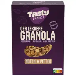Albert Heijn TastyBasics Low carb-high protein granola noten aanbieding