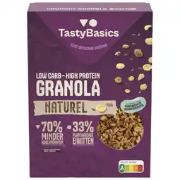 Albert Heijn TastyBasics Low carb-high protein granola naturel aanbieding