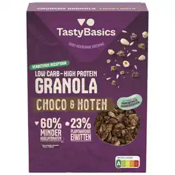 Albert Heijn TastyBasics Low carb-high protein granola choco aanbieding
