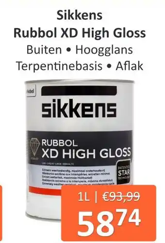 De Verfzaak Sikkens rubbol xd high gloss aanbieding