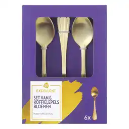 Albert Heijn AH Excellent Koffielepels goud mat aanbieding