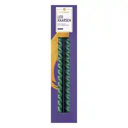Albert Heijn AH Excellent LED kaarsen groen swirl aanbieding