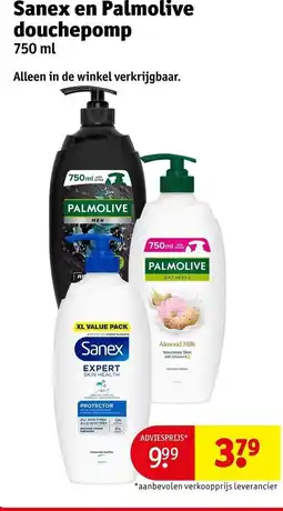 Kruidvat Sanex en Palmolive douchepomp aanbieding
