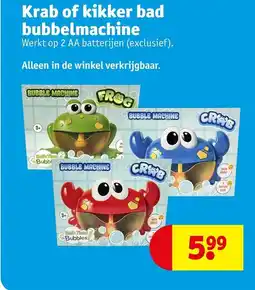 Kruidvat Krab of kikker bad bubbelmachine aanbieding
