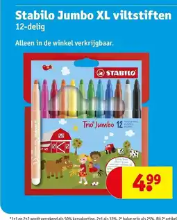 Kruidvat Stabilo Jumbo XL viltstiften aanbieding