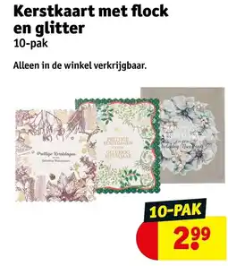 Kruidvat Kerstkaart met flock en glitter aanbieding
