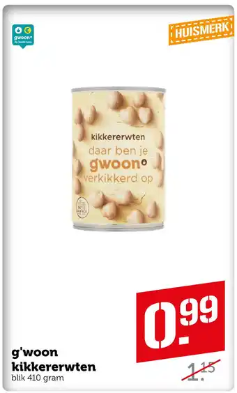 Coop g'woon kikkererwten aanbieding