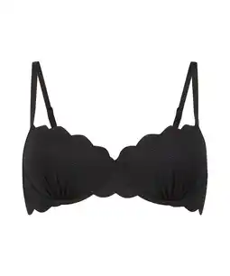 Hunkemoller Hunkemöller Voorgevormde beugel bikinitop Scallop Zwart aanbieding