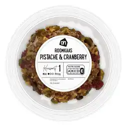 Albert Heijn AH Roomkaasbal cranberry-pistache aanbieding