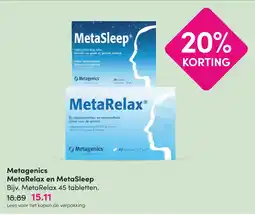 DA Metagenics Meta Relax en MetaSleep aanbieding