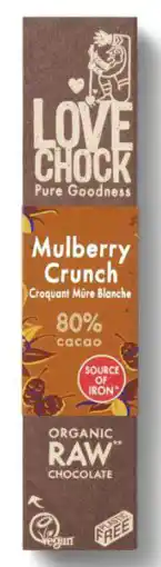 De Online Drogist Lovechock Mulberry Crunch 40GR aanbieding