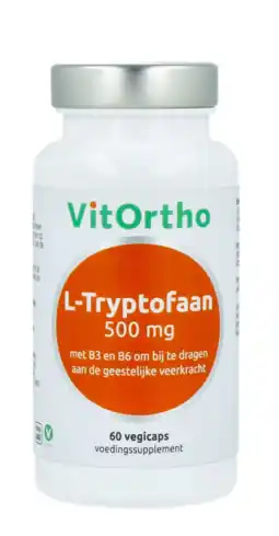 De Online Drogist VitOrtho L-Tryptofaan 500mg Capsules 60VCP aanbieding