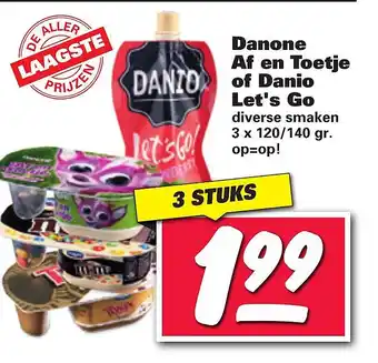 Nettorama Danone Af en Toetje of Danio Let's Go aanbieding