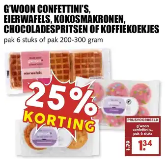 G'woon confettini's, eierwafels, kokosmakronen, chocoladespritsen of koffiekoekjes