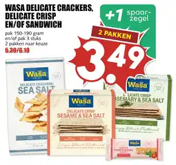 De Boerenschuur Wasa delicate crackers, delicate crisp en/of sandwich aanbieding