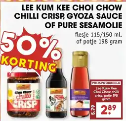 De Boerenschuur Lee Kum Kee Choi Chow Chilli Crisp, Gyoza Sauce of Pure Sesamolie aanbieding