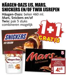 De Boerenschuur Häagen-Dazs ijs, Mars, Snickers en/of Twix ijsrepen aanbieding