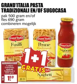 De Boerenschuur Grand'Italia pasta tradizionali en/of sugocasa aanbieding