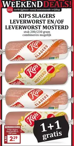 De Boerenschuur Kips slagers leverworst en/of leverworst mosterd aanbieding