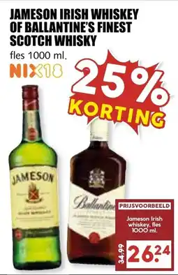De Boerenschuur Jameson Irish Whiskey of Ballantine's Finest Scotch Whisky aanbieding