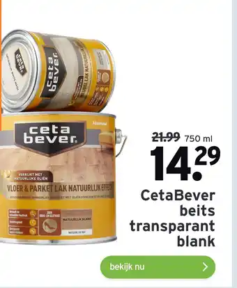 GAMMA CetaBever beits transparant blank aanbieding