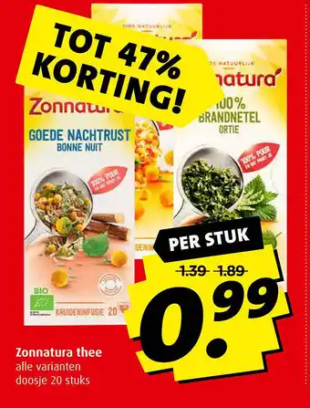 Boni Zonnatura thee aanbieding