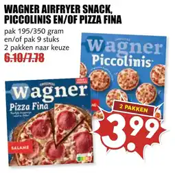 De Boerenschuur Wagner airfryer snack, piccolinis en/of pizza fina aanbieding