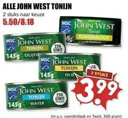 De Boerenschuur John West tonijn aanbieding