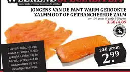 De Boerenschuur jongens van de fant warm gerookte zalmmoet of getrancheerde zalm aanbieding
