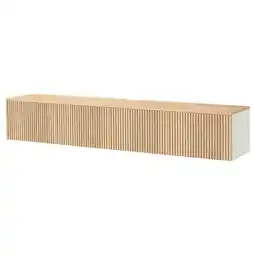 IKEA BestÅ Tv-meubel met deuren, wit/björköviken eikenfineer, 240x42x40 cm aanbieding