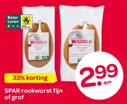 Spar SPAR rookworst fijn of grof aanbieding