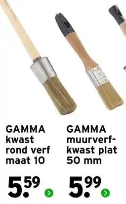 GAMMA gamma kwast rond verf maat 10 aanbieding
