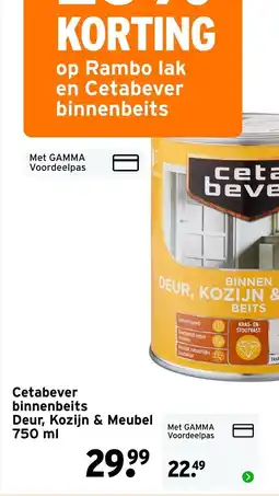 GAMMA Cetabever binnenbeits Deur, Kozijn & Meubel aanbieding
