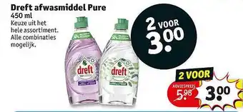 Kruidvat Dreft afwasmiddel pure aanbieding