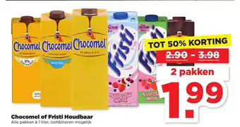 PLUS Chocomel of fristi houdbaar Tot 50% Korting aanbieding