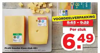 PLUS Plus goudse kaas stuk 48+ aanbieding