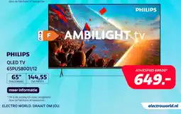 Electroworld philips qled tv 65pus8001/12 aanbieding