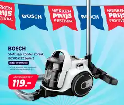 Electroworld Bosch Stofzuiger zonder stofzak BGS05A222 Serie 2 aanbieding