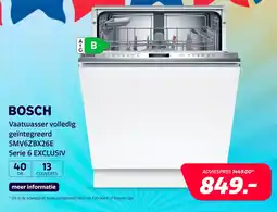 Electroworld Bosch Vaatwasser volledig geïntegreerd SMV6ZBX26E Serie 6 EXCLUSIV aanbieding