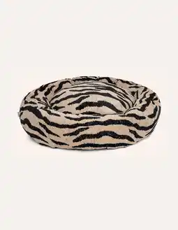 Pets Place Dogguo Zebra Round Bed - Matras - Beige&Zwart M aanbieding