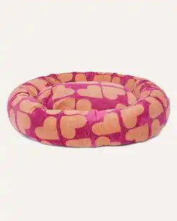 Pets Place Dogguo Retro Wave Round Bed - Mand - Magenta&Abrikoos 55x55x20 cm aanbieding