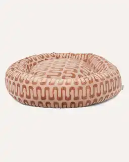 Pets Place Dogguo Retro Wave Round Bed - Mand - Beige&Bruin 55x55x20 cm aanbieding