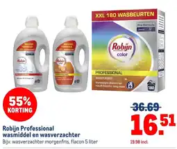 Makro Robijn Professional wasmiddel en wasverzachter aanbieding