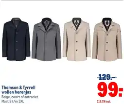 Makro Thomson & Tyrrell wollen herenjas aanbieding